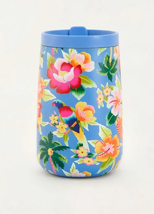 Farm Etc - Copo que Sede Floral Havaiano Azul - FARM ETC