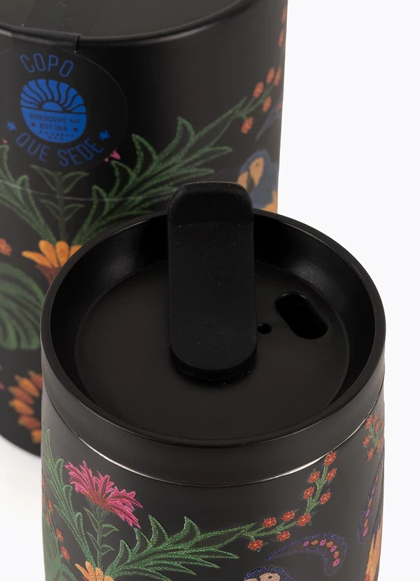 Farm Etc - Copo que Sede Tapecaria Tropical 500 Ml Preto 3