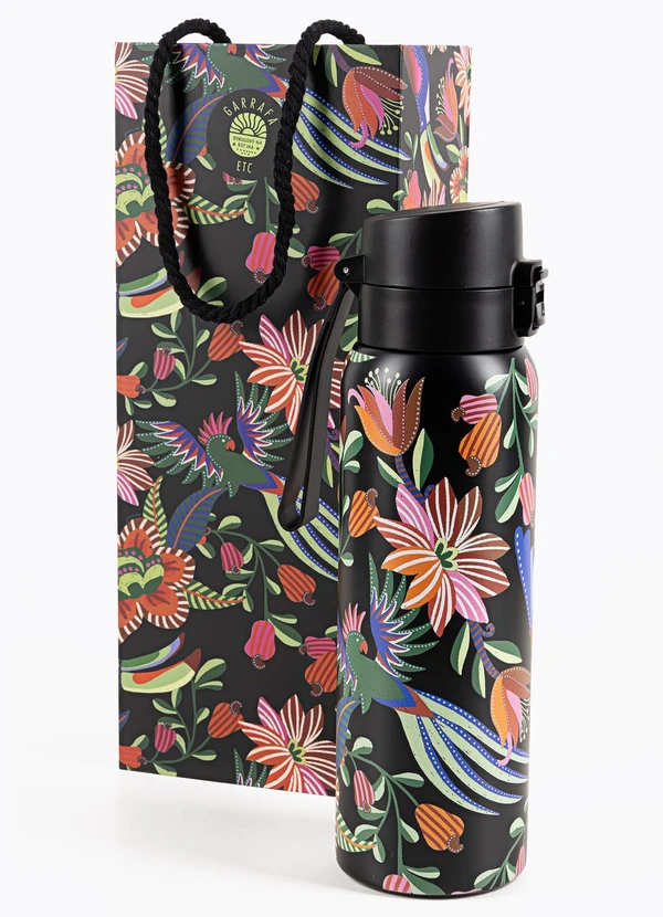 Farm Etc - Garrafa Etc 850 Ml Jardim de Pássaros Preto