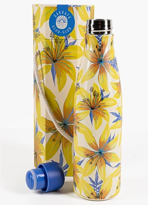 Farm Etc - Garrafa Glub Glub 500 Ml Floral Sara Amarelo - FARM ETC