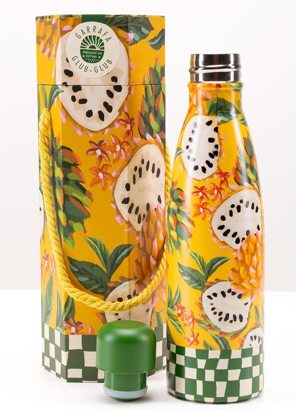 Farm Etc - Garrafa Glub Glub 500ml Biriba Amarelo