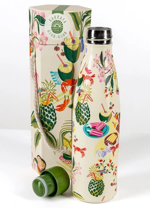 Farm Etc - Garrafa Glub Glub 500ml Comida de Praia Bege - FARM ETC