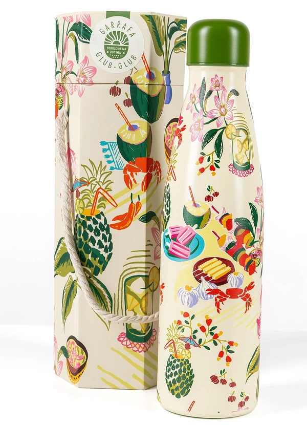 Farm Etc - Garrafa Glub Glub 500ml Comida de Praia Bege