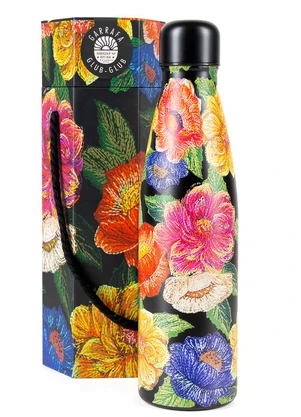Farm Etc - Garrafa Glub Glub 500 Ml Floral Paraiso Preto - FARM ETC