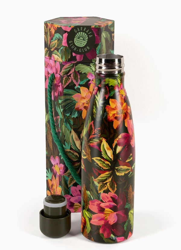 Farm Etc - Garrafa Glub Glub 500 Ml Painted Flowers Verde 2