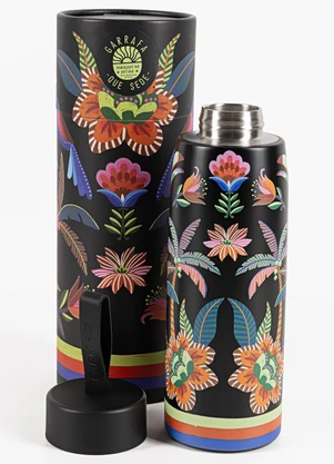 Farm Etc - Garrafa que Sede 500 Ml Jardim Tropical Preto - FARM ETC