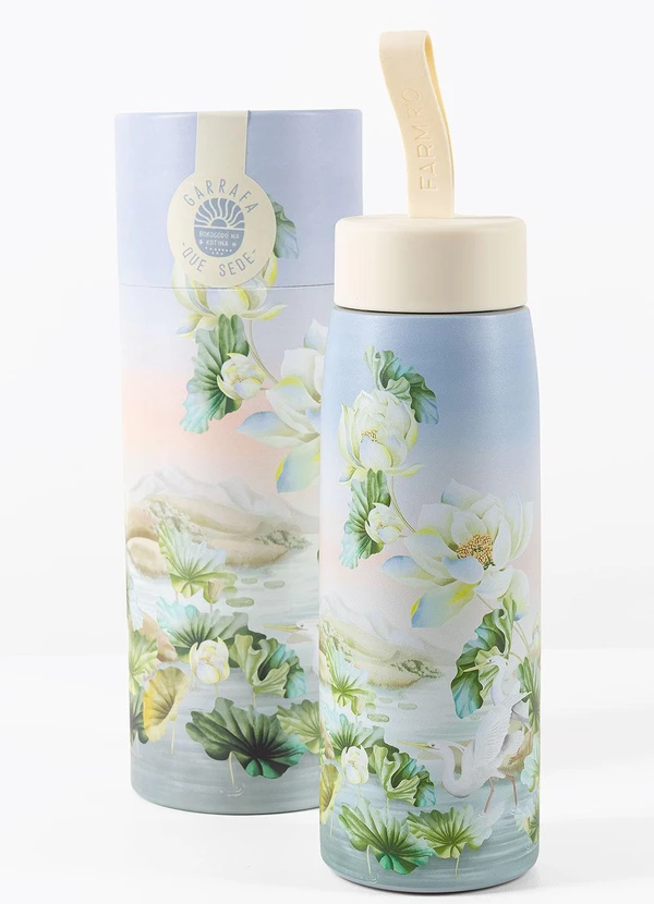 Farm Etc - Garrafa que Sede 500 Ml Lago de Lótus Cinza
