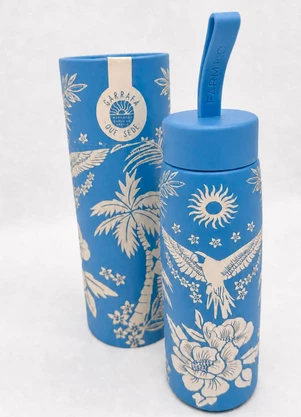 Farm Etc - Garrafa que Sede 500 Ml Lenço Tropical Azul - FARM ETC