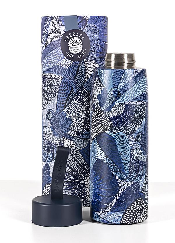 Farm Etc - Garrafa que Sede 500ml Dotted Macaw Azul