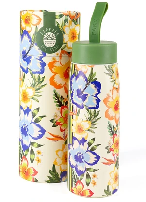 Farm Etc - Garrafa que Sede 500 Ml Floral Tropical Verde - FARM ETC
