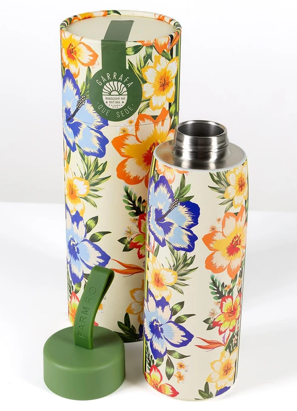 Farm Etc - Garrafa que Sede 500 Ml Floral Tropical Verde 2