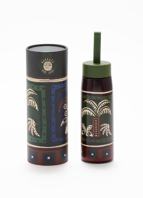Farm - Garrafa que Sede 500ml Gráfico Tropi Preto