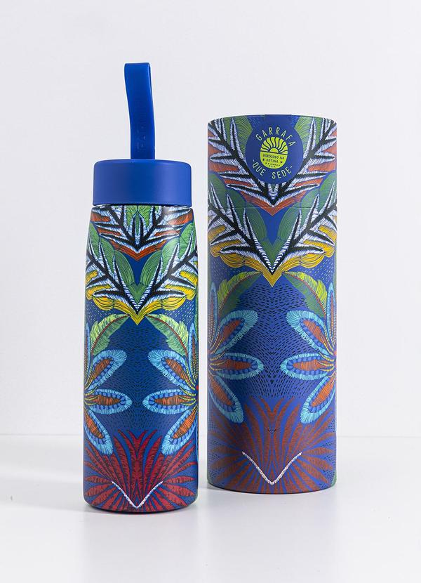 Farm Etc - Garrafa que Sede 500ml Tapete de Tucano Azul