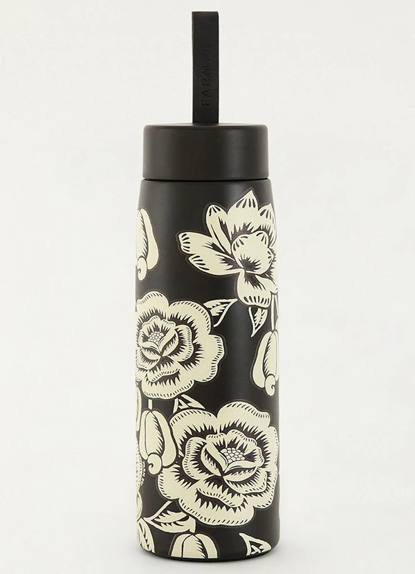 Farm Etc - Garrafa que Sede 750 Ml Floral Caju Preto