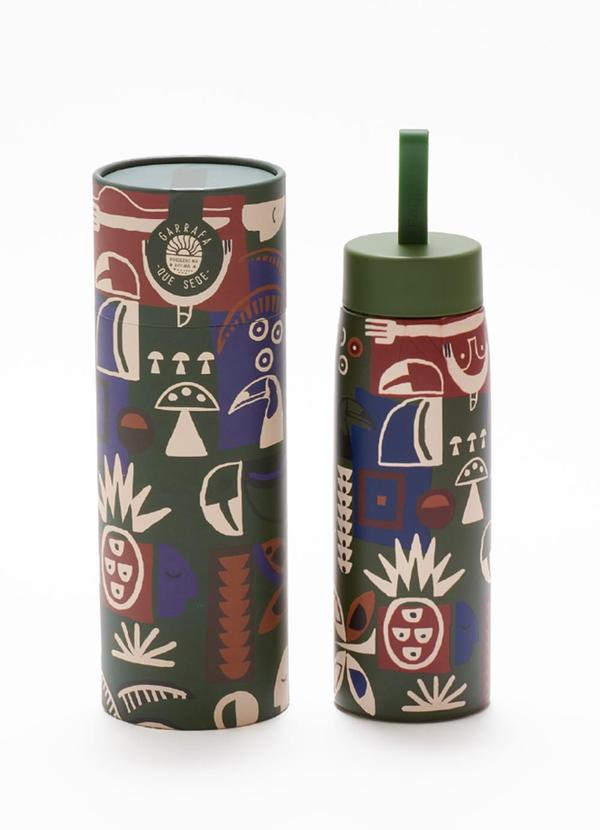 Farm - Garrafa que Sede 750ml Gráfico Tropi Preto