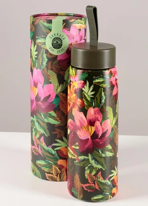 Farm Etc - Garrafa que Sede 750ml Painted Flowers Verde - FARM ETC