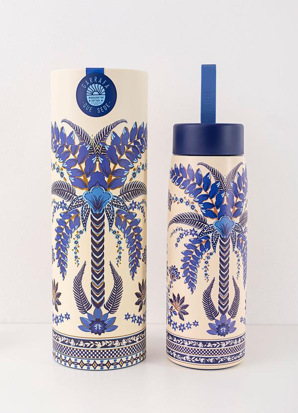 Farm Etc - Garrafa que Sede Encanto Tropical 750ml Azul 2