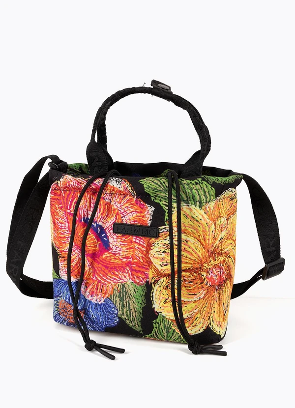 Farm Etc - Lancheira Ziriguidum Max Floral Paríso Preto 4