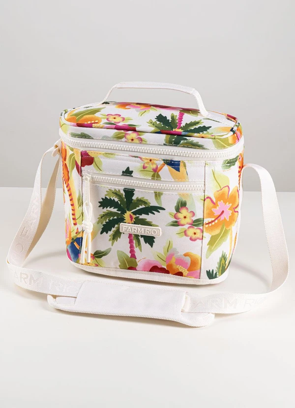Farm Etc - Mini Cooler Farofa Floral Havaiano Off White