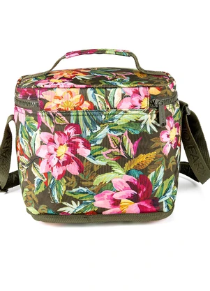 Farm Etc - Mini Cooler Farofa Painted Flowers Verde - FARM ETC