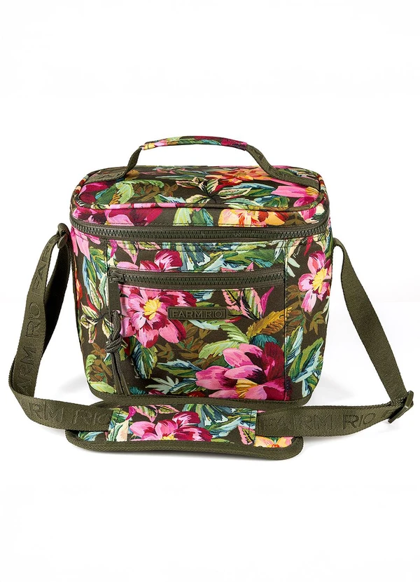Farm Etc - Mini Cooler Farofa Painted Flowers Verde