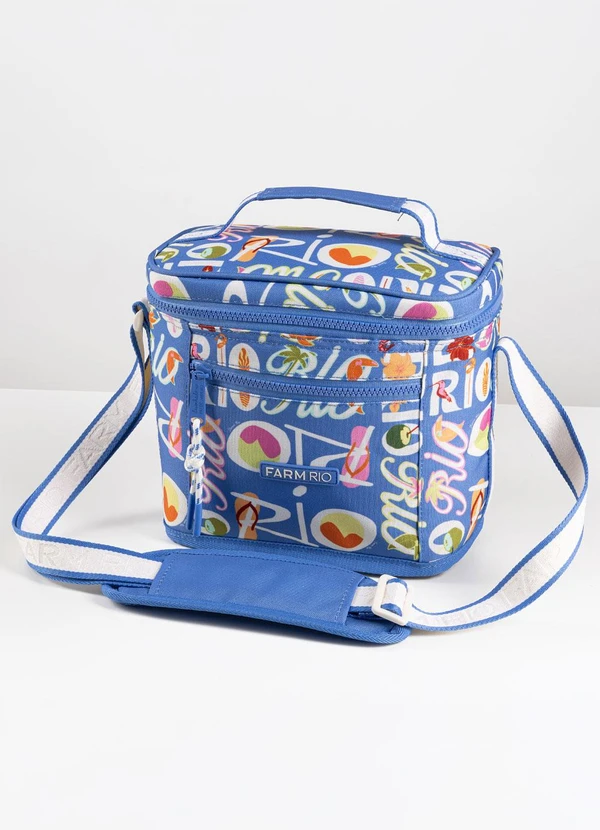 Farm Etc - Mini Cooler Farofa Tipográfico Azul