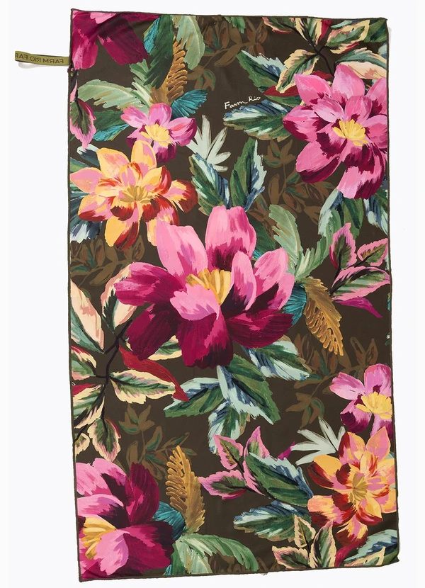 Farm Etc - Toalha Tchibum Painted Flowers Xadrez Verde 2