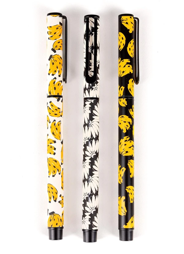 Farm Etc - Trio Canetas Anota Aí Bossa Banana Preto 2