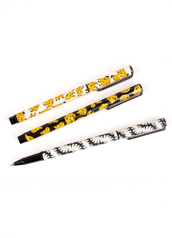 Farm Etc - Trio Canetas Anota Aí Bossa Banana Preto 3