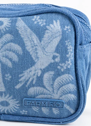Farm Etc - Bolsa Chamego Jeans Lenço Tropical Azul - FARM ETC
