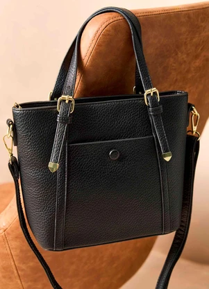 Doce Trama - Bolsa com Alças Duplas Preto - DOCE TRAMA