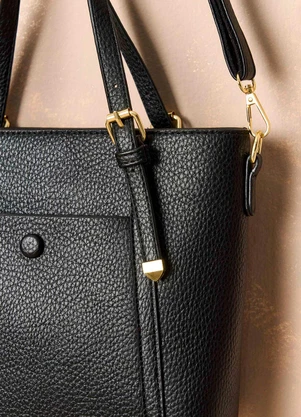 Doce Trama - Bolsa com Alças Duplas Preto - DOCE TRAMA