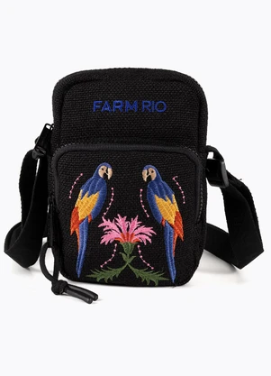 Farm Etc - Bolsa da Gema Bordado Arara Preto - FARM ETC