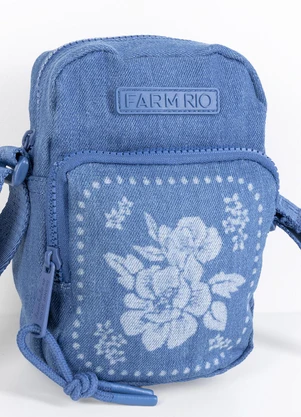 Farm Etc - Bolsa da Gema Jeans Lenço Tropical Azul - FARM ETC