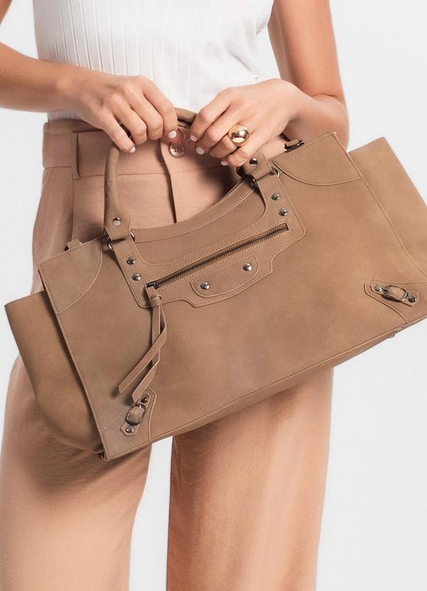 Rovitex - Bolsa Feminina Grande Camurça Sintética Marrom 1