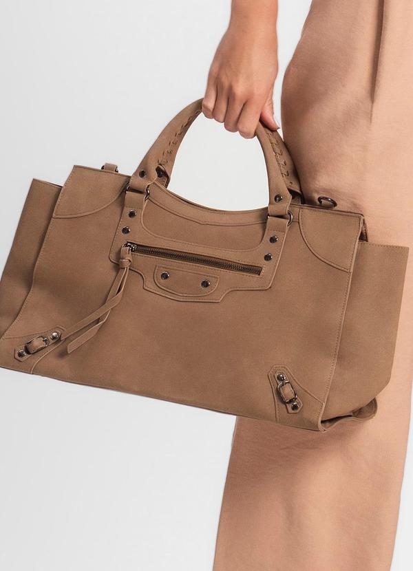 Rovitex - Bolsa Feminina Grande Camurça Sintética Marrom 2