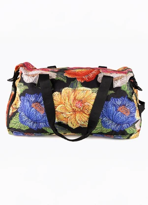 Farm Etc - Bolsa Findi Floral Paraíso Preto - FARM ETC