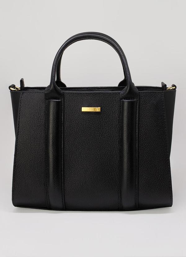 Principessa - Bolsa Tote Couro Preta Laos Preto