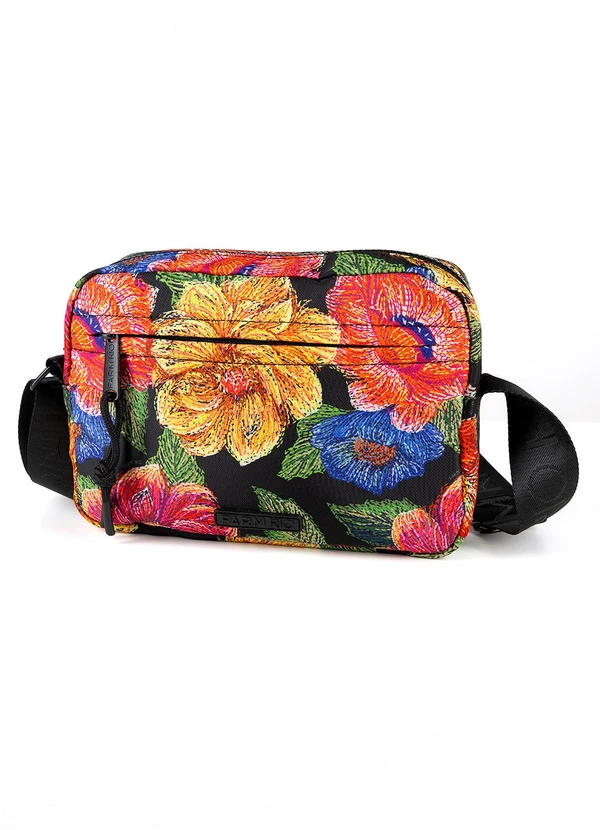 Farm Etc - Bolsa Ziriguidum Floral Paraíso Preto