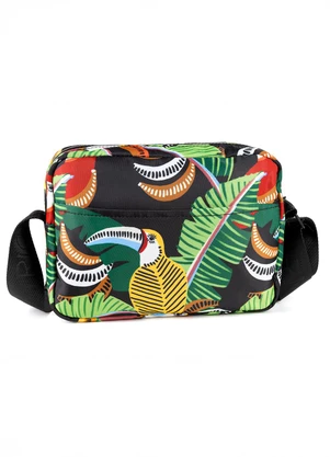 Farm Etc - Bolsa Ziriguidum Tucanos com Folhagens Preto - FARM ETC