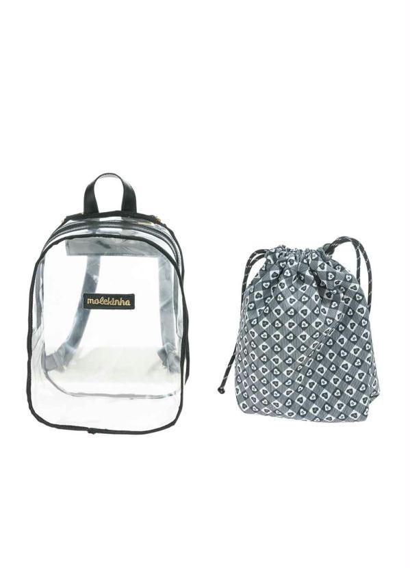 Outlet - Mochila Molekinha Preto em Sintético 2