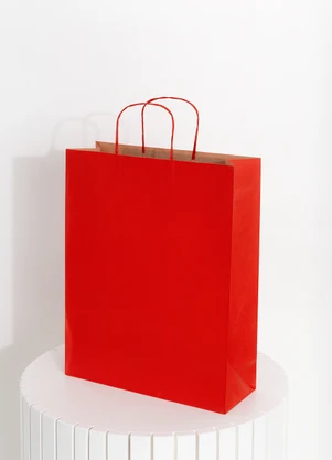 Lar e Lazer - Sacola de Presente Vermelha 30,5x11,5x38cm -G - LAR E LAZER