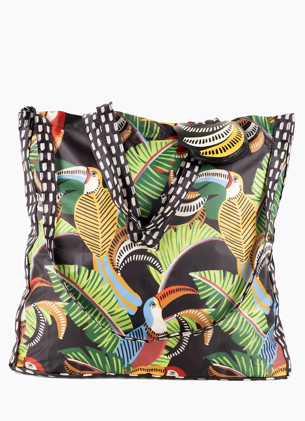 Farm Etc - Sacolinha Me Leva Tucanos e Folhagens Preto 2