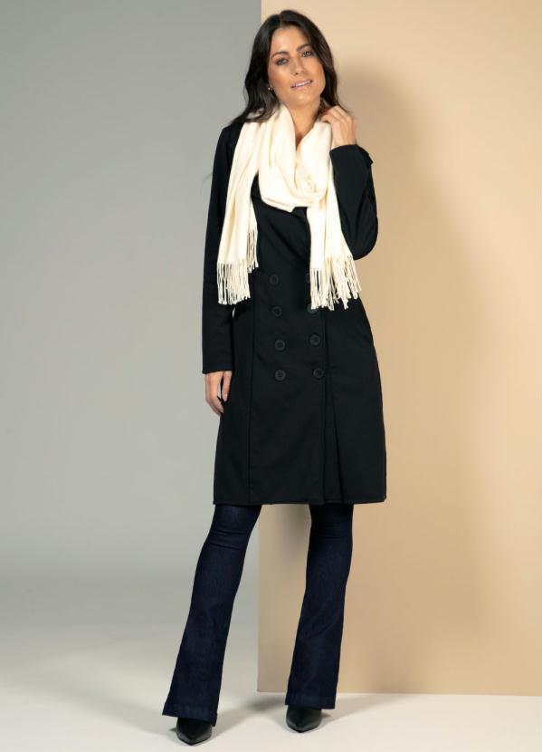 Quintess - Cachecol Off White com Franjinhas 2