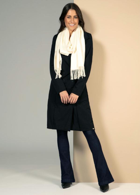 Quintess - Cachecol Off White com Franjinhas 3