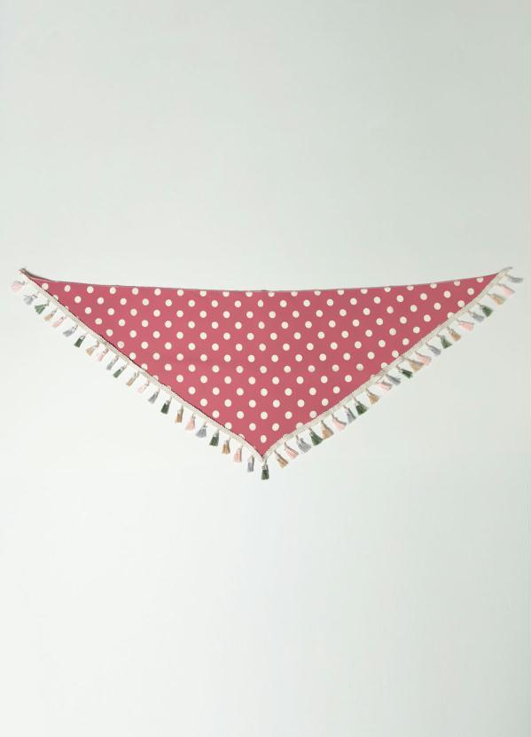 Quintess - Lenço Poá com Aplicação de Franjas 2