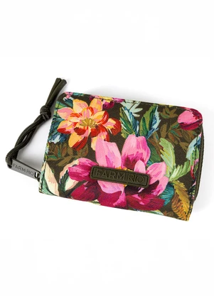 Farm Etc - Carteira Ziriguidum Painted Flowers Verde - FARM ETC