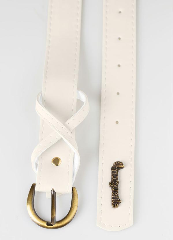 Marguerite - Cinto Off White com Fivela de Metal Plus Size 2