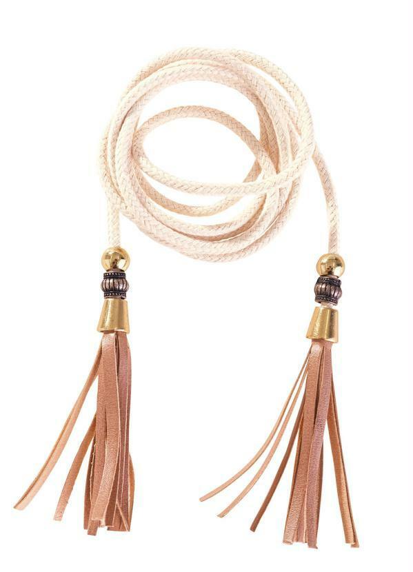 Rosalie - Cinto Branco com Miçangas Moda Evangélica
