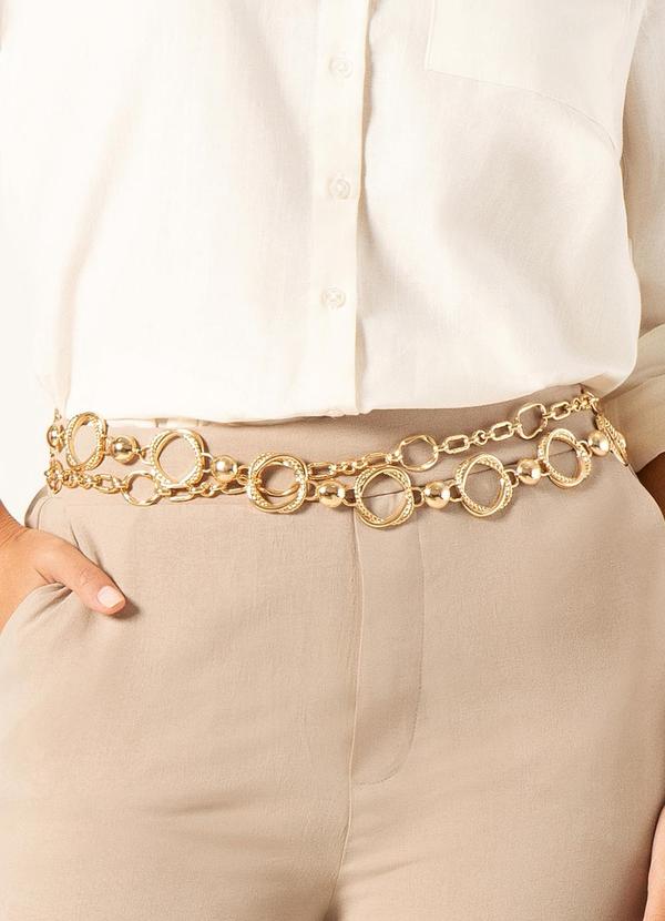 Principessa - Cinto Corrente em Metal Gaia  Dourado